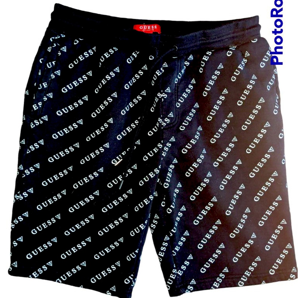 Black and white guess shorts size large